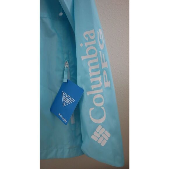 Columbia XL0380 451 Women's Sz M Blue PFG Morning View Full Zip Windbreaker $65 - Picture 5 of 9